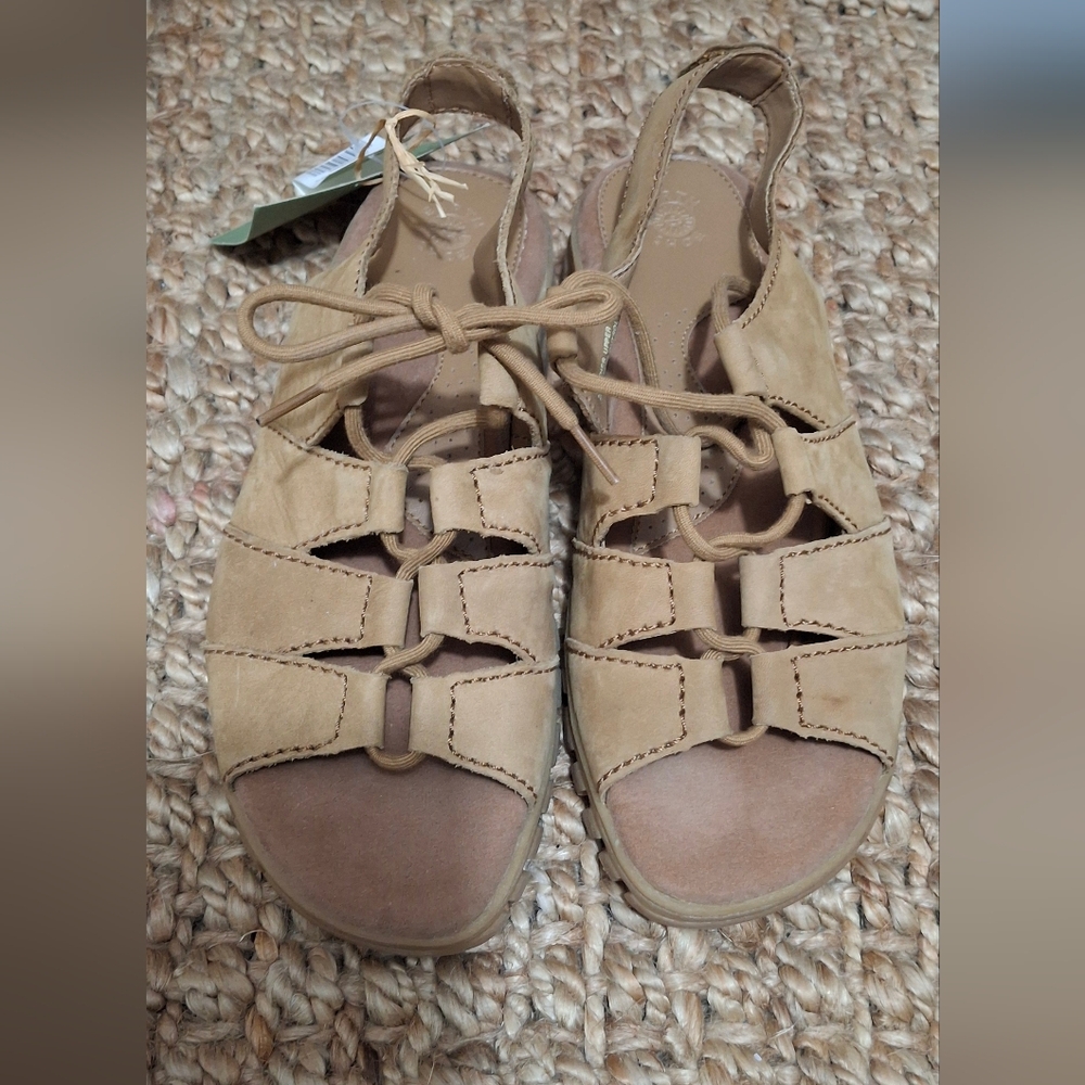 Earth Shoe Womens Fisherman Sandals Sz 10 Summer Spring Travel Lagenlook Baggy